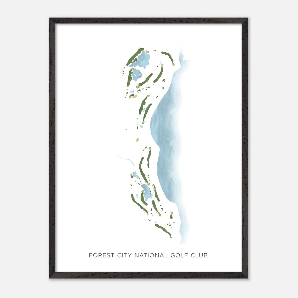 Forest City National Golf Club London Modern Watercolor Map Poster - Image 2