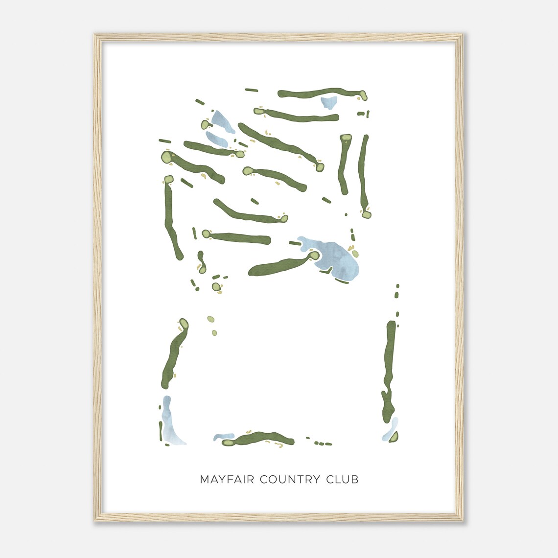 Mayfair Country Club Modern Minimalist Watercolor Layout Map Poster - Image 2