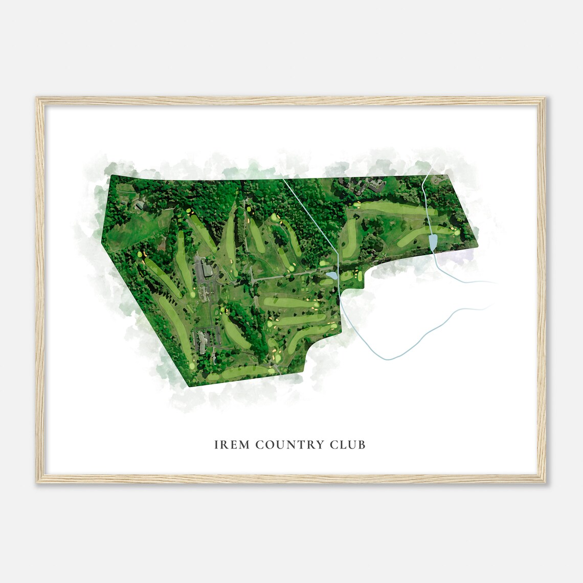 Irem Country Club Pennsylvania Classic Watercolor Golf Map Poster - Image 2