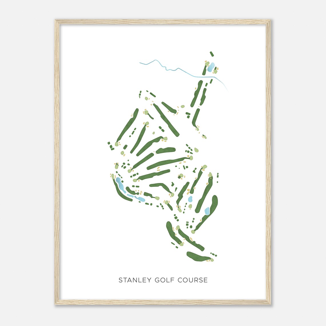 Stanley Golf Course Connecticut Modern Watercolor Map Golfer Gift Golf Wall Art Golf Poster Print Course Layout - Image 2