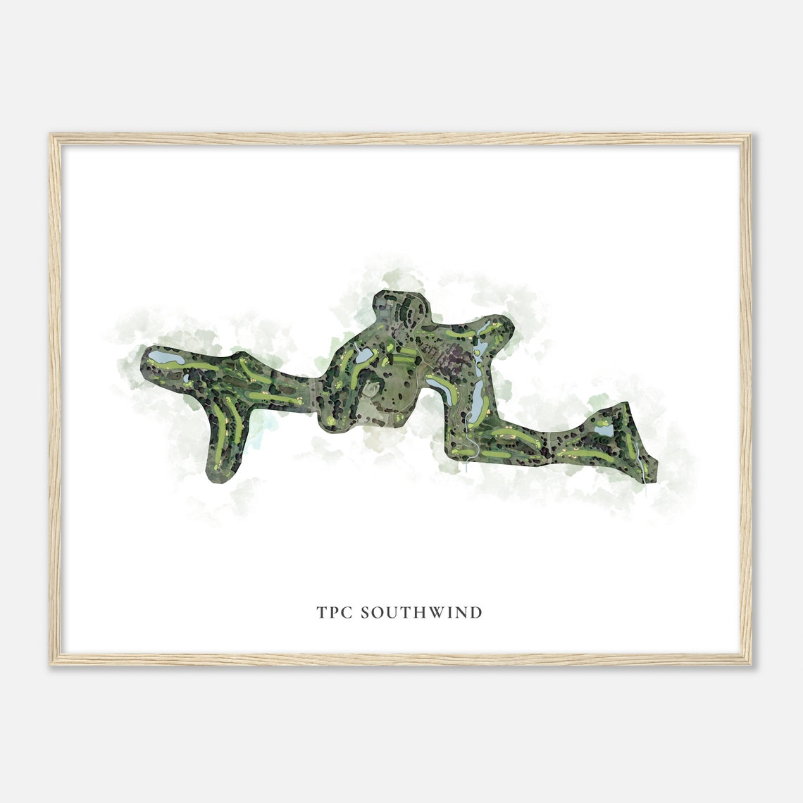 TPC Southwind Tennessee Classic Watercolor Course Map Poster - Image 2