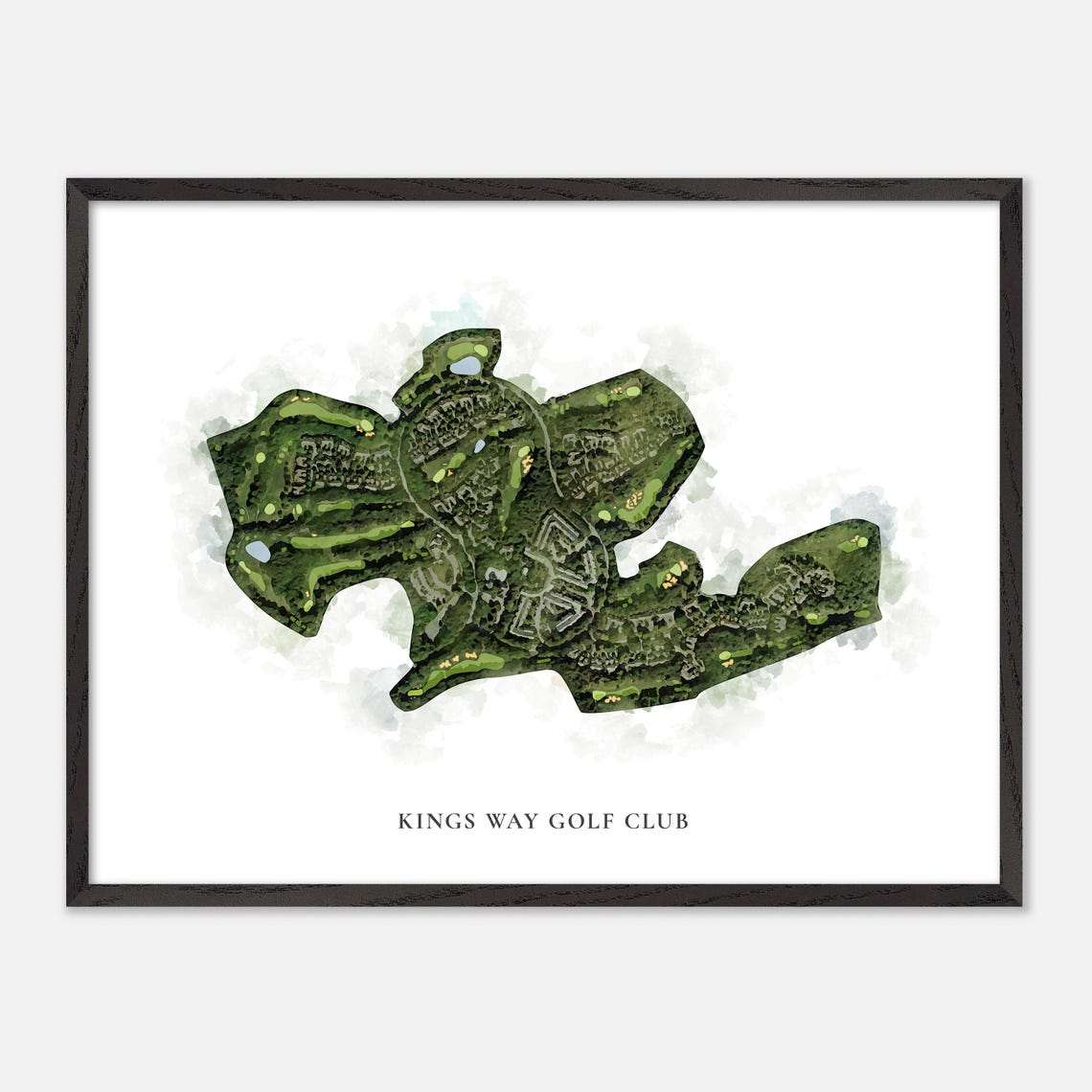 Kings Way Golf Club Massachusetts Classic Watercolor Map Poster - Image 5
