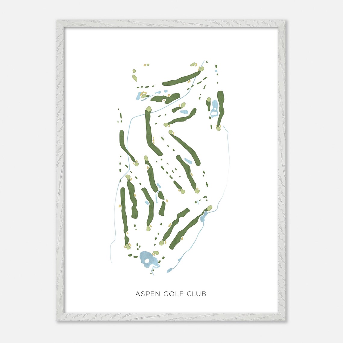 Aspen Golf Club Aspen Colorado Modern Watercolor Golf Map Poster - Image 2