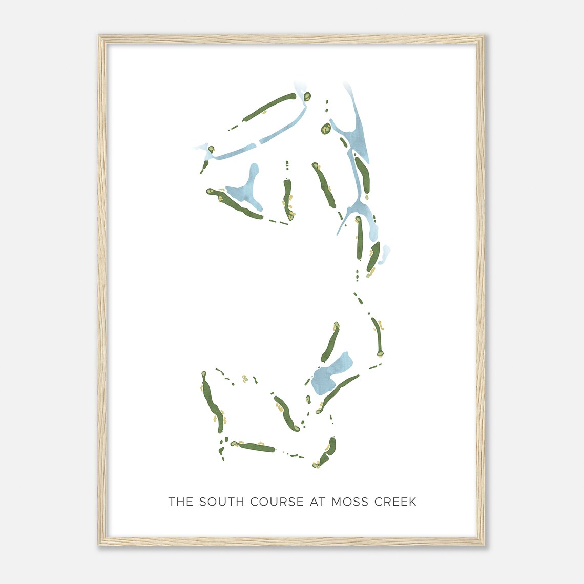 The South Course At Moss Creek South Carolina Modern Watercolor Map Poster - Image 2