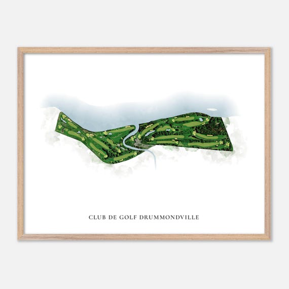 Club De Golf Drummondville In Canada Classic Watercolor Map Golfer Gift Golf Wall Art Golf Poster Print Course Layout