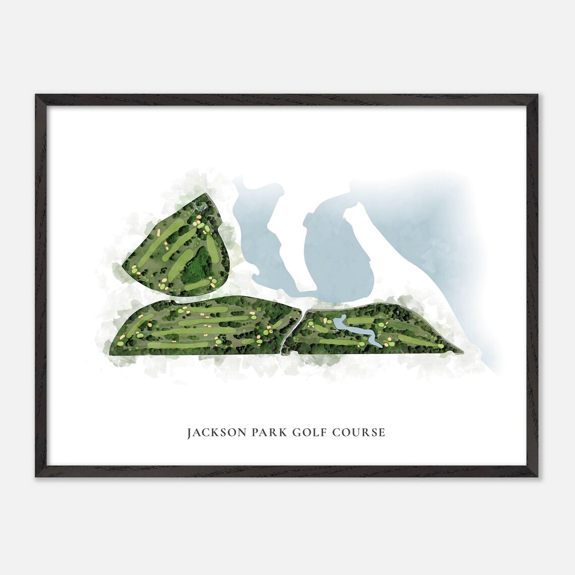 Jackson Park Golf Course Chicago Illinois Classic Watercolor Map Poster - Image 5