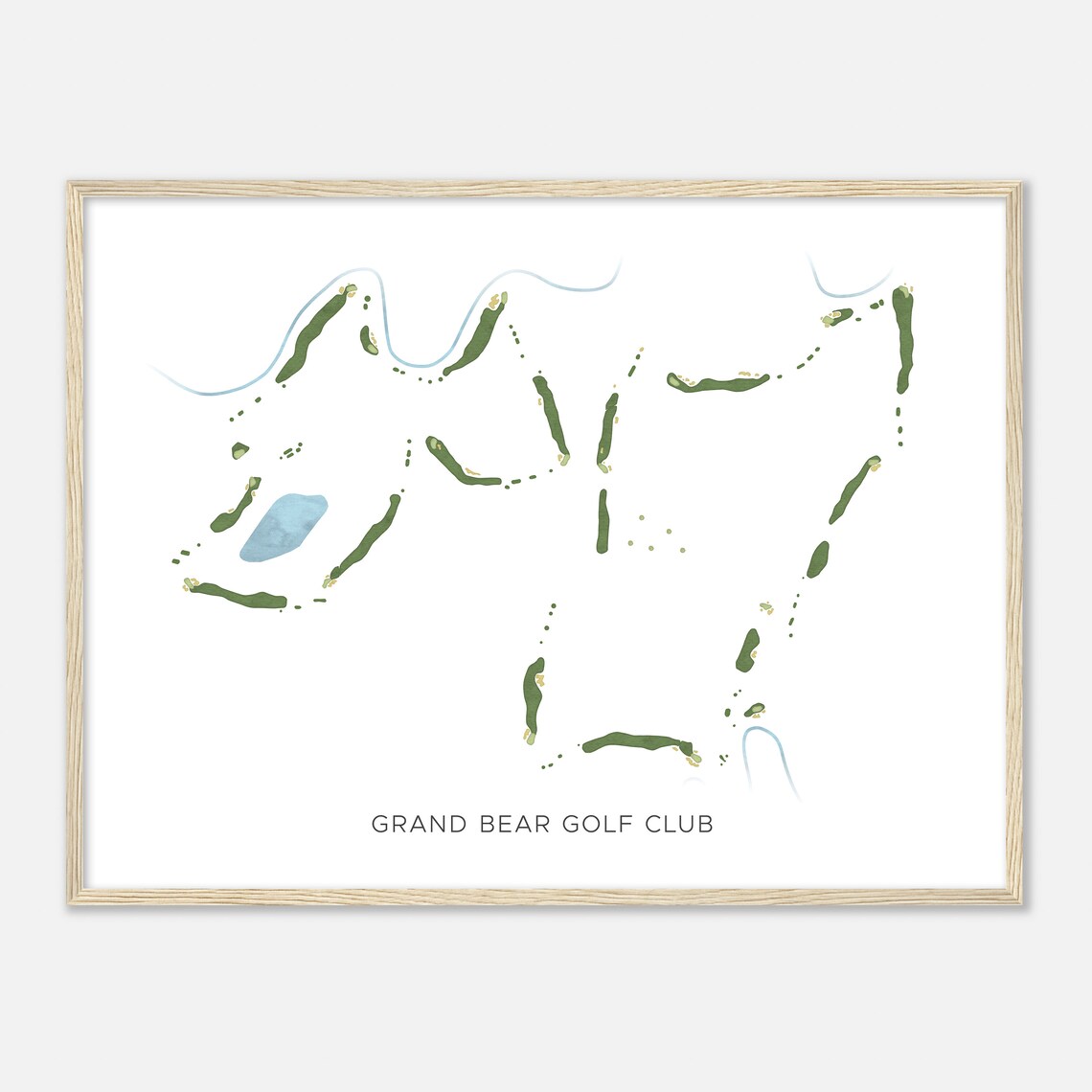 Grand Bear Golf Club Mississippi Modern Watercolor Course Map Poster - Image 2
