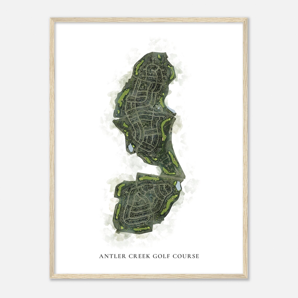 Antler Creek Golf Course Colorado Classic Watercolor Map Golfer Gift Golf Wall Art Golf Poster Print Course Layout