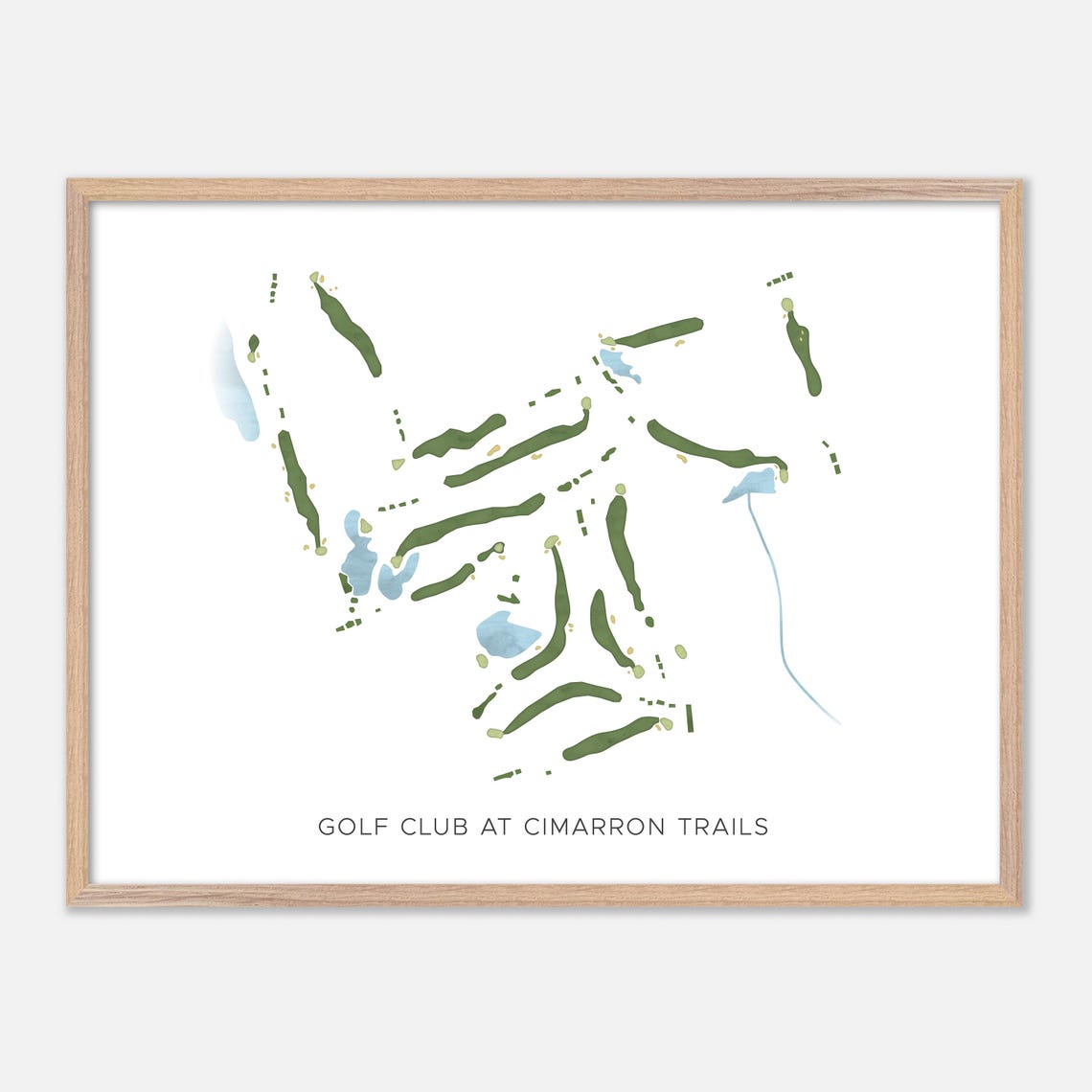 Golf Club at Cimarron Trails Modern Minimalist Golf Course Map Poster