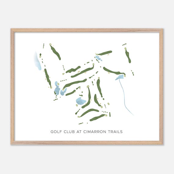 Golf Club At Cimarron Trails In Perkins Oklahoma Modern Watercolor Map Golfer Gift Golf Wall Art Golf Poster Print Course Layout