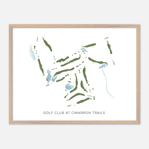 Golf Club at Cimarron Trails Modern Minimalist Golf Course Map Poster