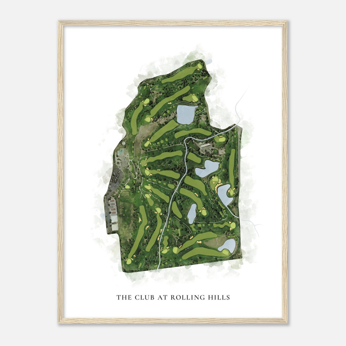 The Club At Rolling Hills Classic Detailed Watercolor Map Poster - Image 2