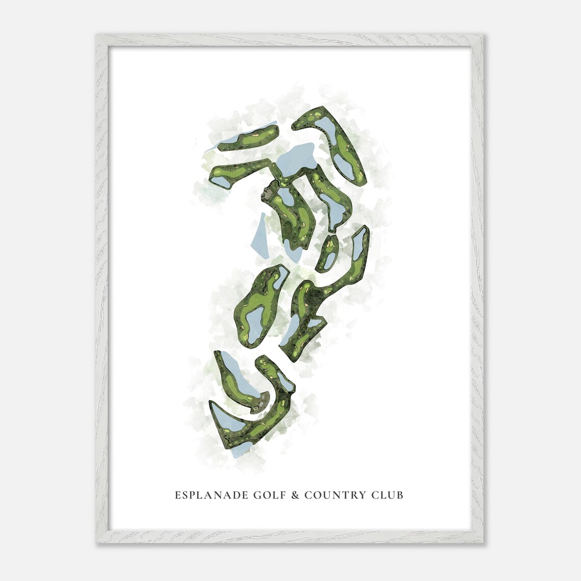Esplanade Golf Country Club Classic Watercolor Map Art Poster - Image 2