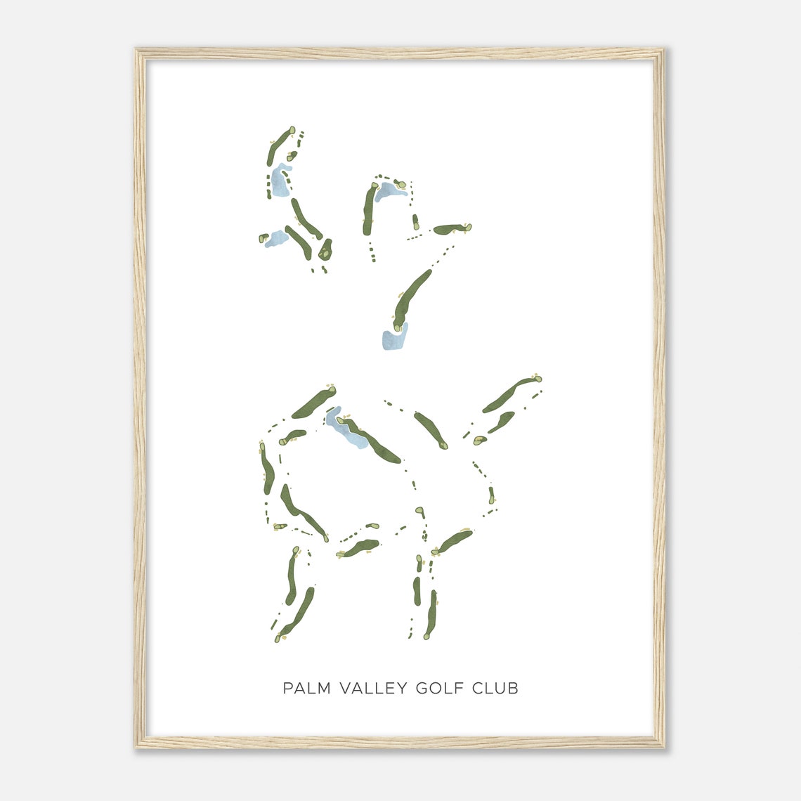 Palm Valley Golf Club Minimalist Fairway Watercolor Map Art Poster