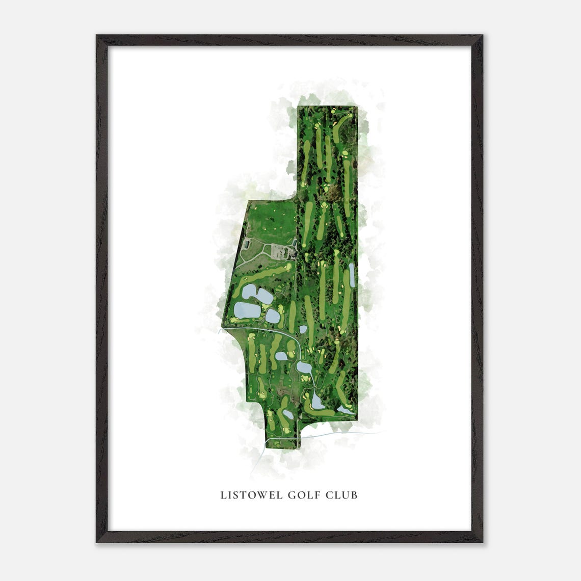 Listowel Golf Club Classic Watercolor Golf Course Layout Poster - Image 2