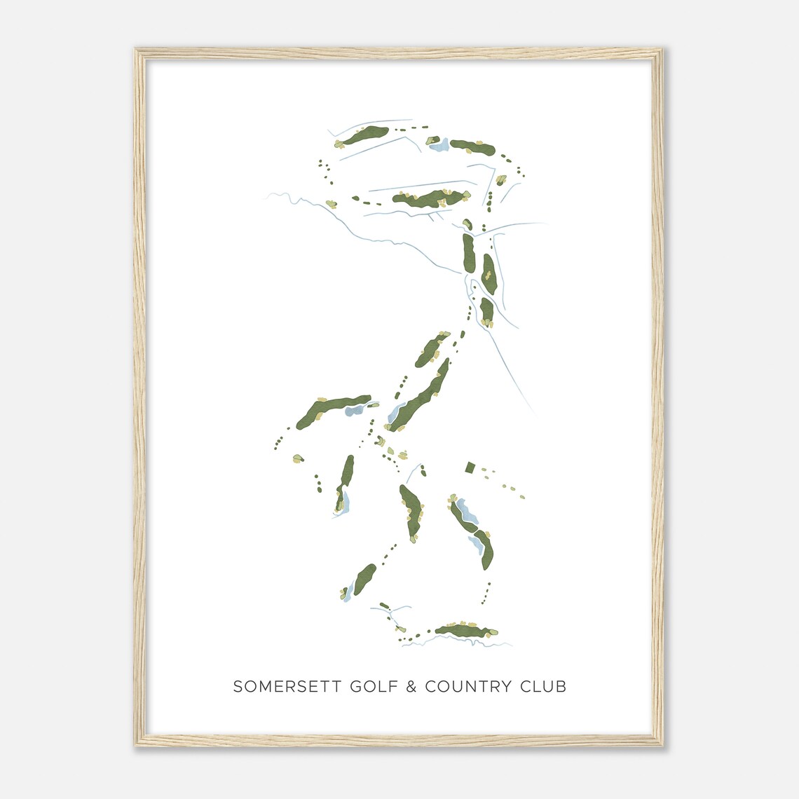 Somersett Golf and Country Club Modern Course Map Golf Poster