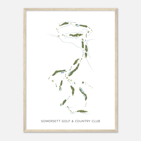 Somersett Golf Country Club Nevada Modern Watercolor Map Golfer Gift Golf Wall Art Golf Poster Print Course Layout