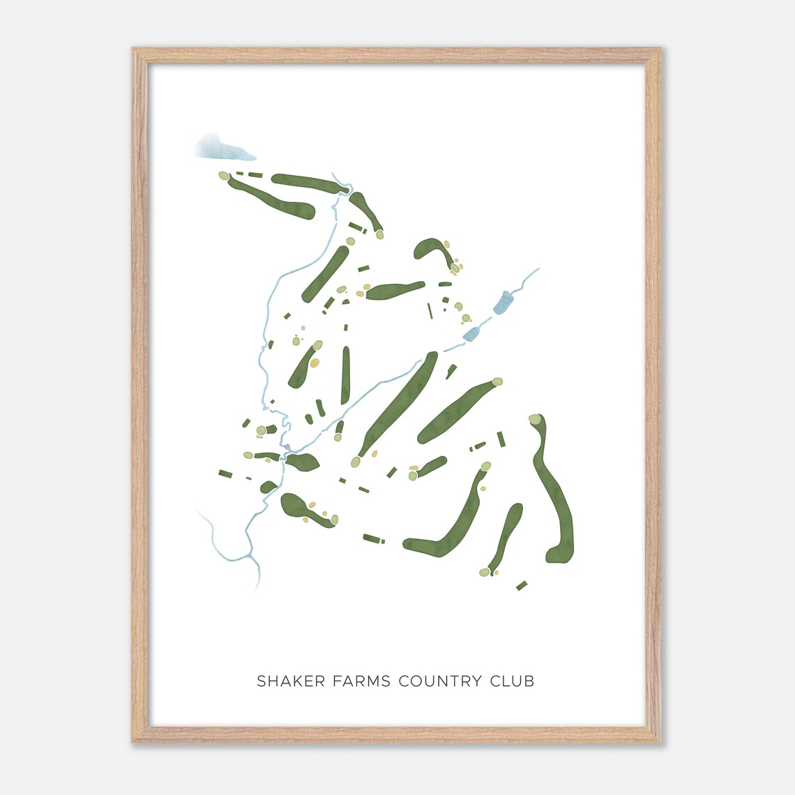 Shaker Farms Country Club Golf Course Map Minimalist Green Art Poster - Image 6