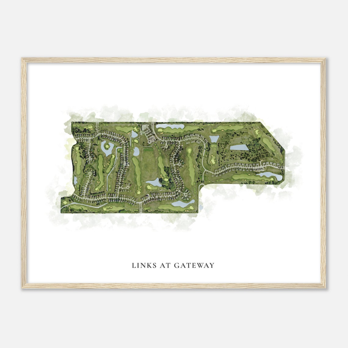 Links At Gateway Michigan Classic Watercolor Map Golfer Gift Golf Wall Art Golf Poster Print Course Layout - Image 2