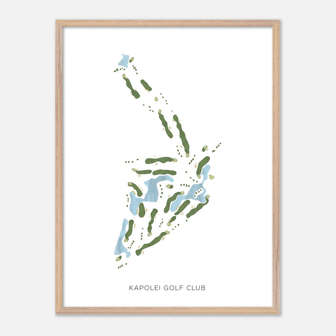 Kapolei Golf Club Kapolei Hawaii Modern Watercolor Map Poster - Image 2