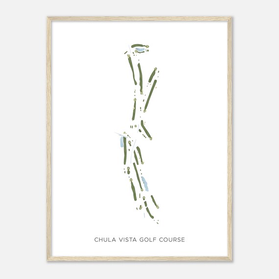 Chula Vista Golf Course California Modern Watercolor Map Golfer Gift Golf Wall Art Golf Poster Print Course Layout