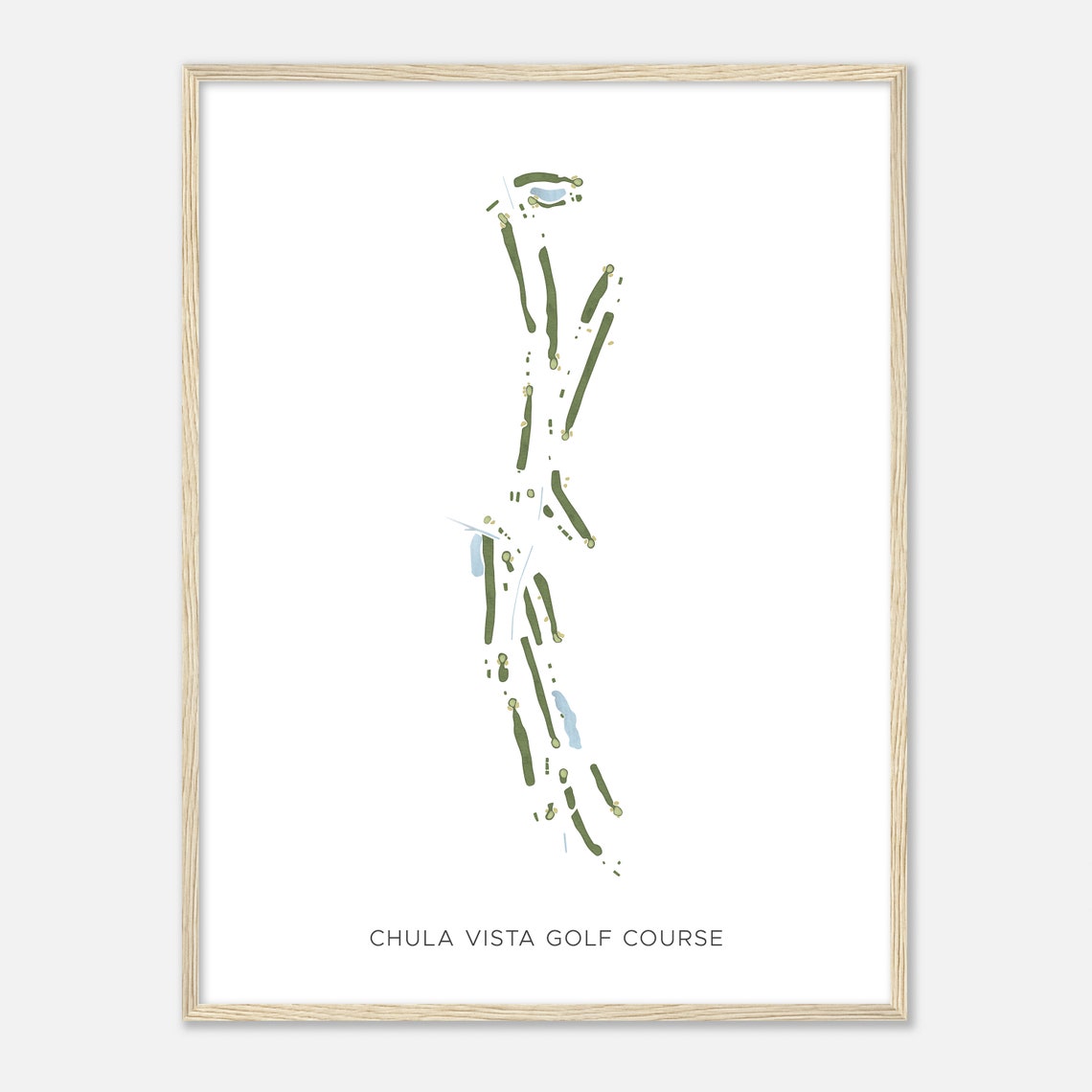 Chula Vista Golf Course California Modern Watercolor Map Golf Poster