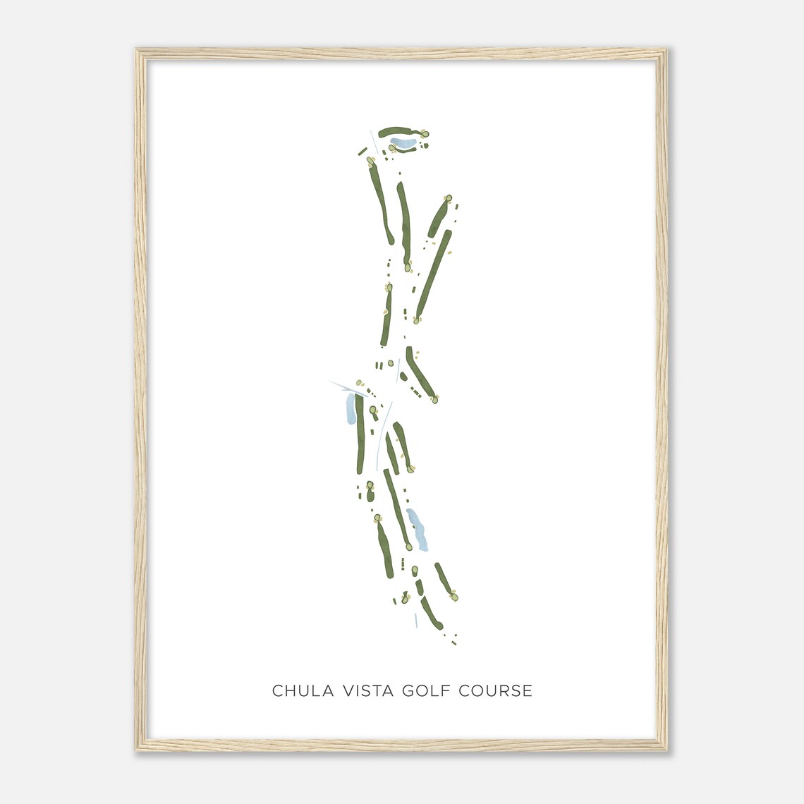 Chula Vista Golf Course California Modern Watercolor Map Golfer Gift Golf Wall Art Golf Poster Print Course Layout