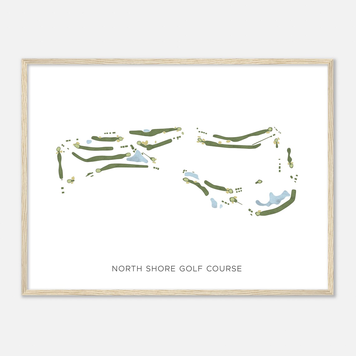 North Shore Golf Course Washington Modern Watercolor Map Golfer Gift Golf Wall Art Golf Poster Print Course Layout - Image 2