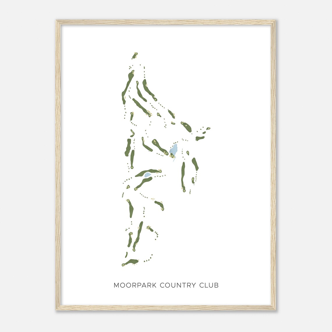 Moorpark Country Club Minimalist Watercolor Golf Course Map Poster - Image 2