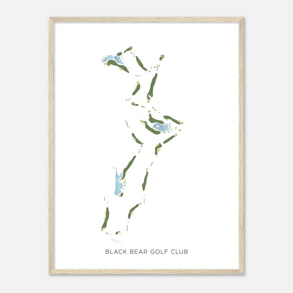 Black Bear Golf Club Louisiana Modern Watercolor Map Golf Poster