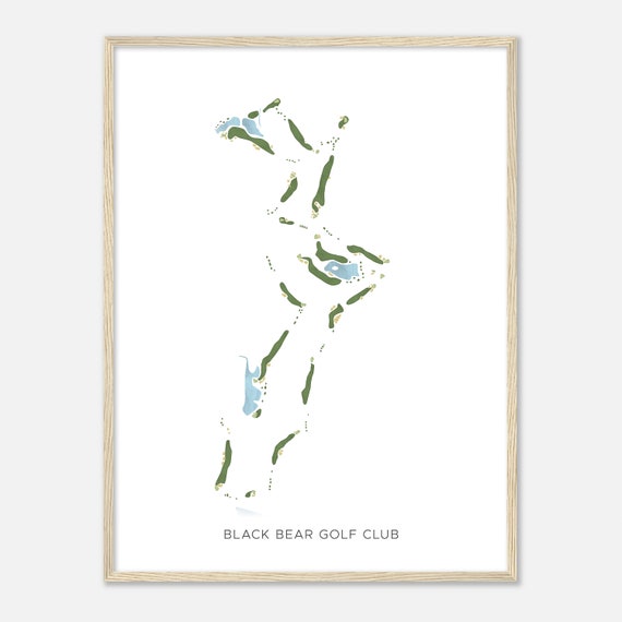 Black Bear Golf Club Louisiana Modern Watercolor Map Golfer Gift Golf Wall Art Golf Poster Print Course Layout