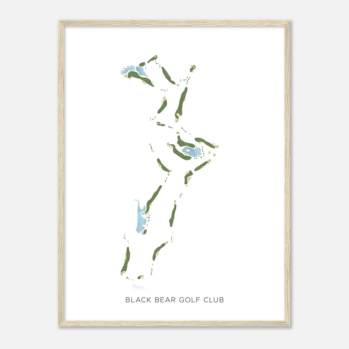 Black Bear Golf Club Louisiana Modern Watercolor Map Golf Poster