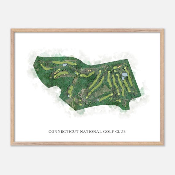 Connecticut National Golf Club In Putnam Connecticut Classic Watercolor Map Golfer Gift Golf Wall Art Golf Poster Print