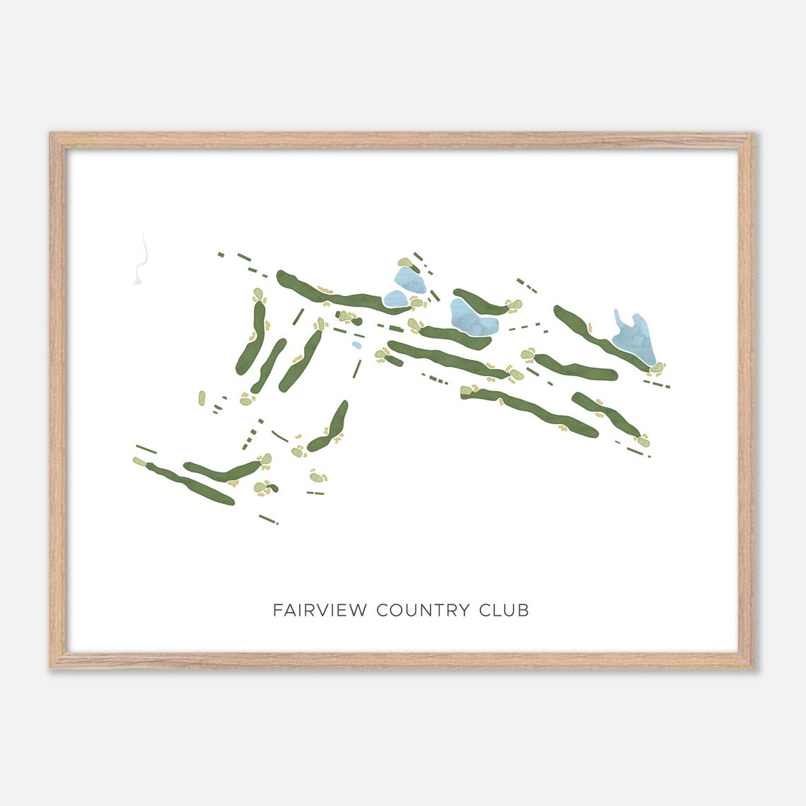 Fairview Country Club Connecticut Modern Watercolor Map Poster