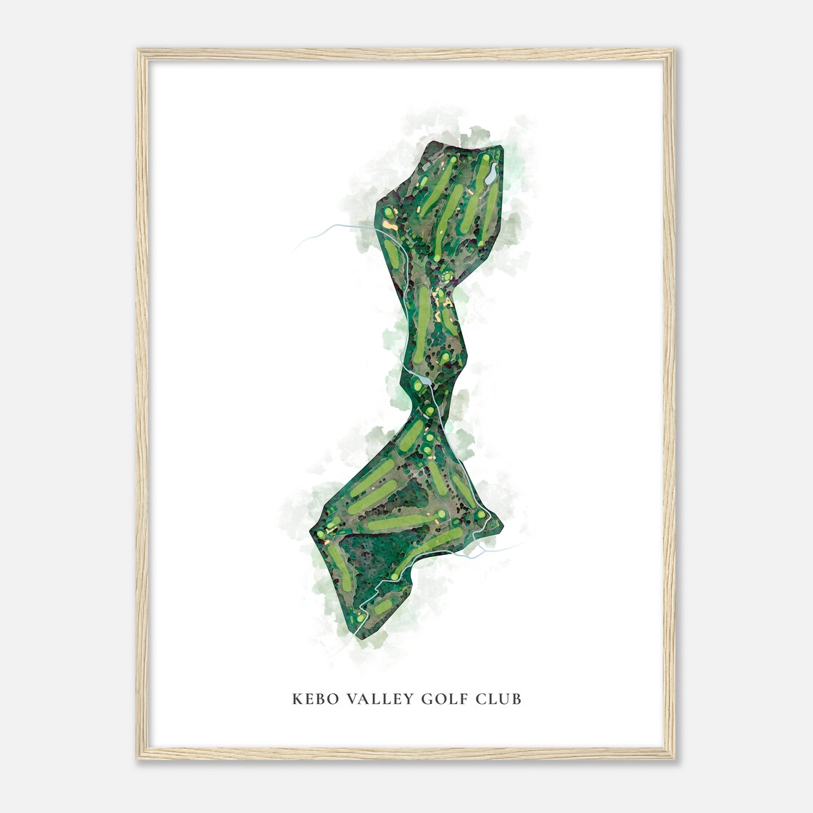 Kebo Valley Golf Club Maine Detailed Watercolor Course Map Poster - Image 2