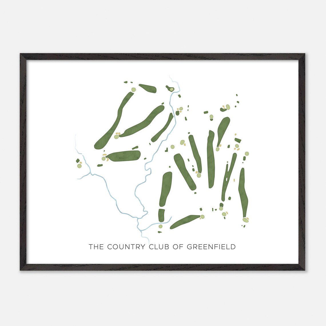 The Country Club of Greenfield Modern Watercolor Course Map Poster - Image 5