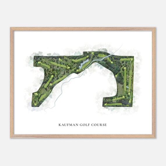 Kaufman Golf Course Michigan Classic Watercolor Course Map Poster