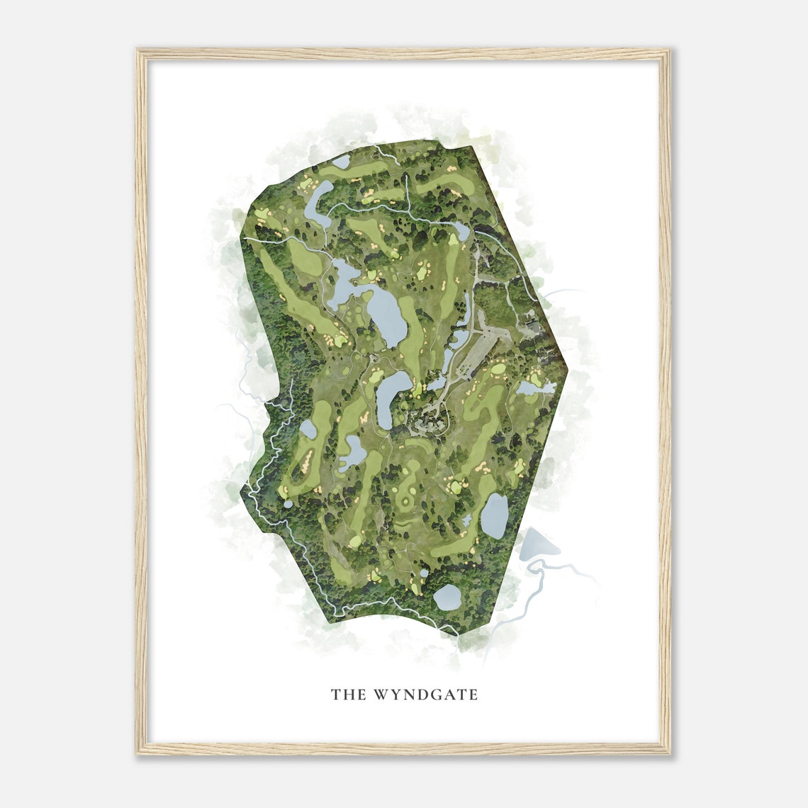 The Wyndgate Classic Aerial Watercolor Map Golfer Gift Poster - Image 2