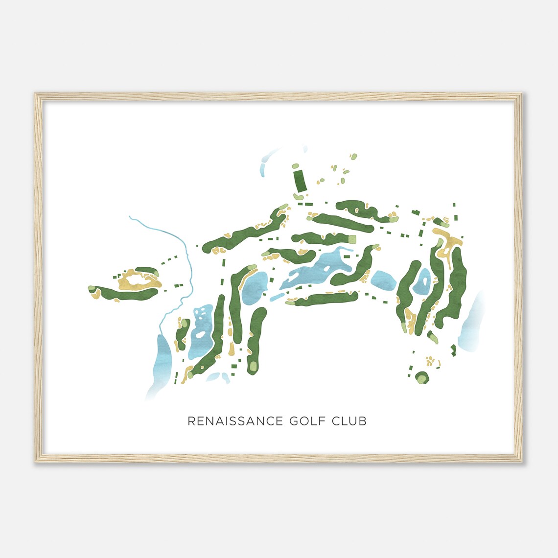 Renaissance Golf Club Massachusetts Modern Watercolor Map Golfer Gift Golf Wall Art Golf Poster Print Course Layout - Image 2