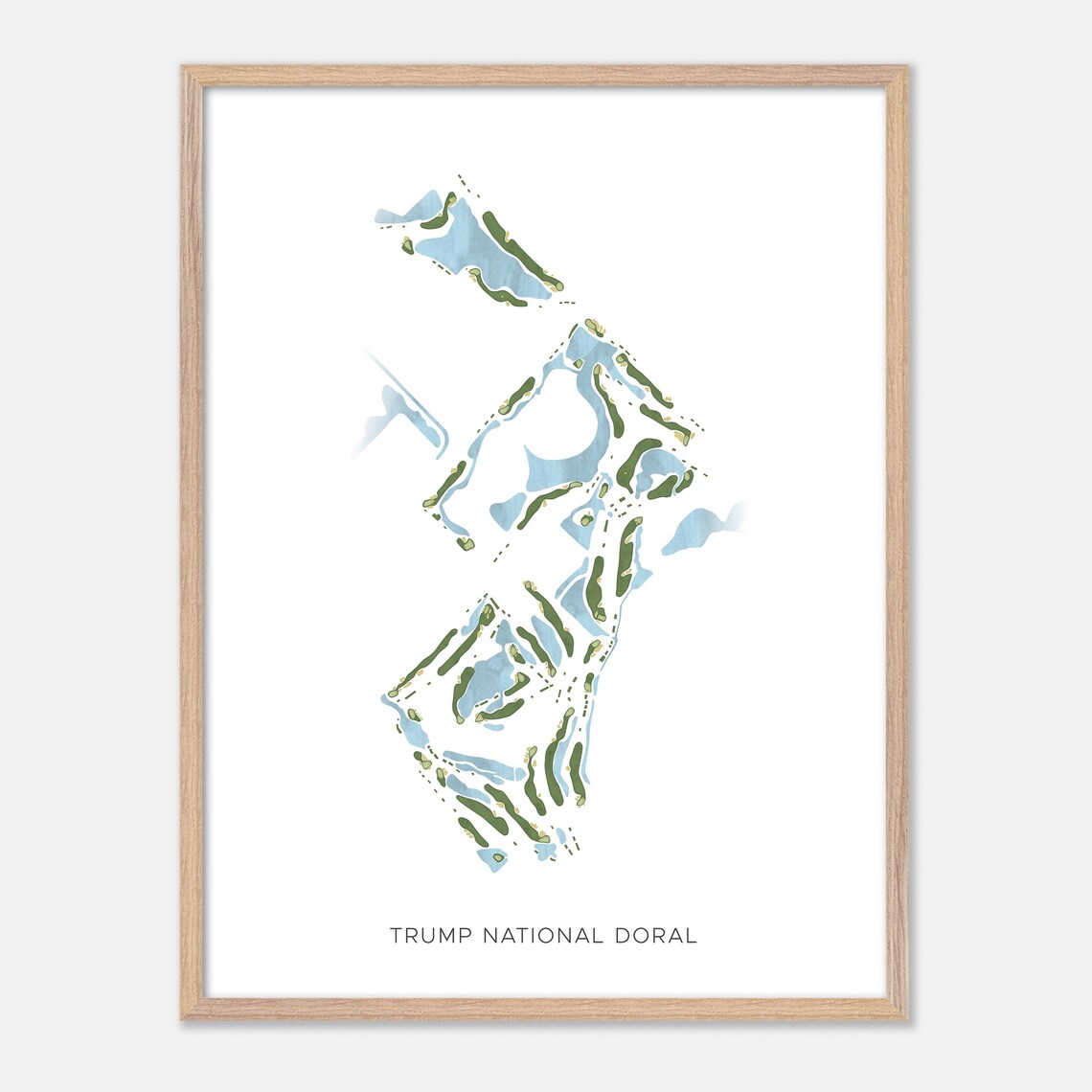 Trump National Doral Miami Florida Modern Watercolor Map Poster - Image 2