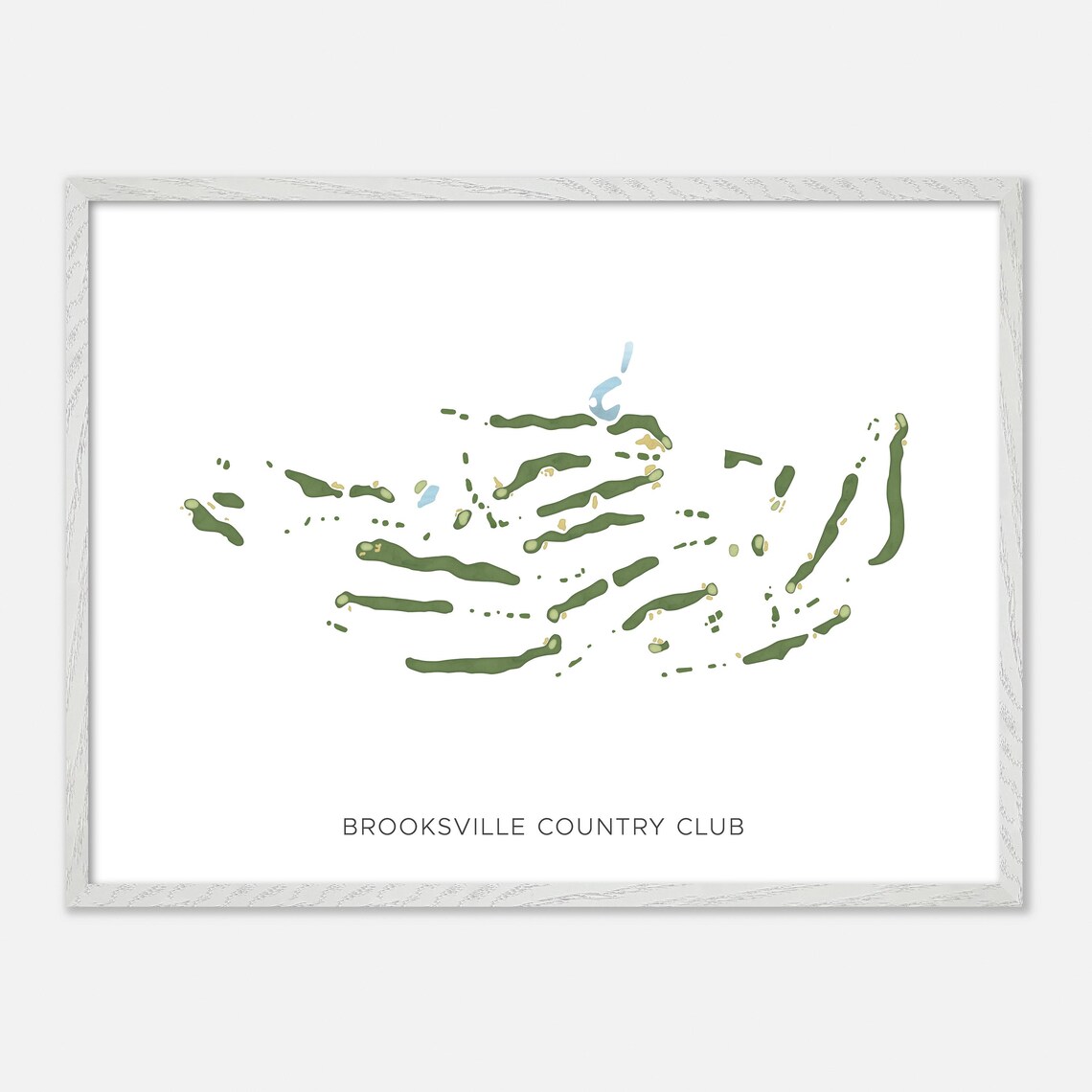 Brooksville Country Club Florida Modern Watercolor Map Golf Poster - Image 4