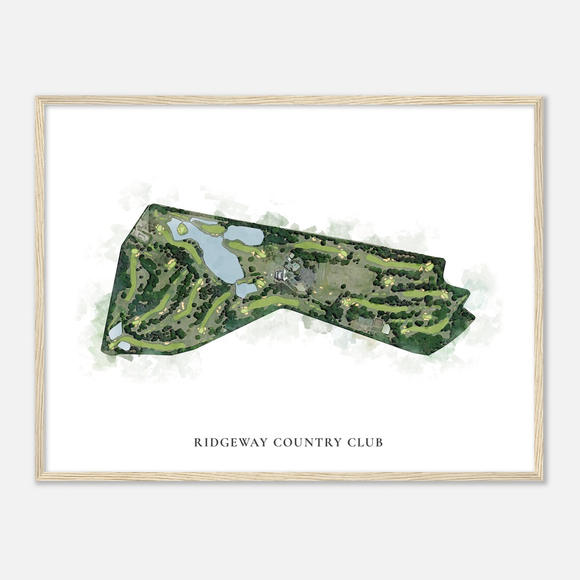 Ridgeway Country Club Tennessee Classic Watercolor Golf Map Poster