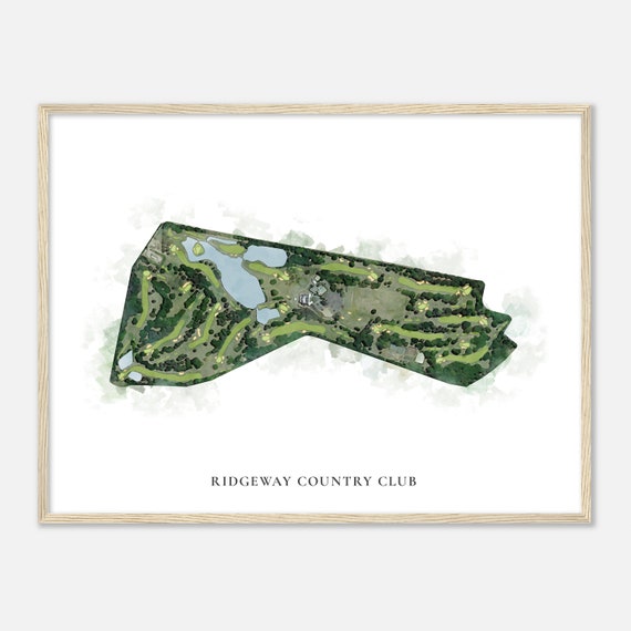 Ridgeway Country Club Tennessee Classic Watercolor Map Golfer Gift Golf Wall Art Golf Poster Print Course Layout