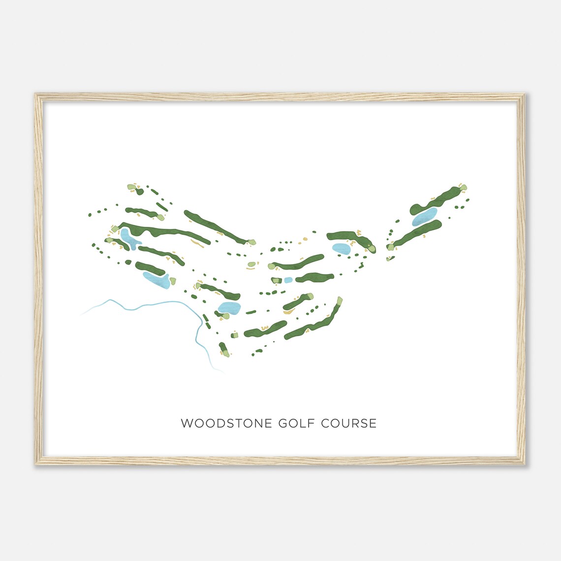 Woodstone Golf Course Pennsylvania Modern Watercolor Map Golfer Gift Golf Wall Art Golf Poster Print Course Layout - Image 2