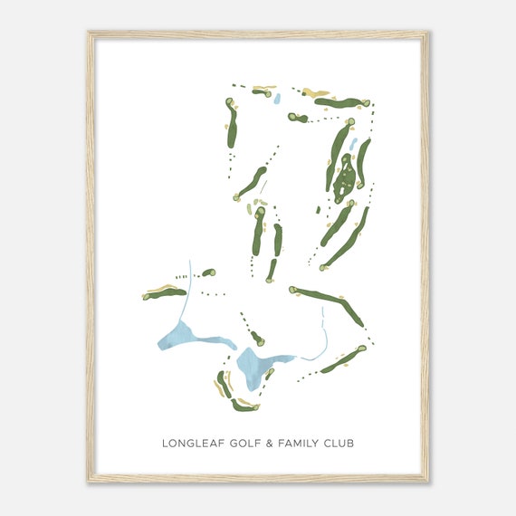 Longleaf Golf Family Club North Carolina Modern Watercolor Map Golfer Gift Golf Wall Art Golf Poster Print Course Layout