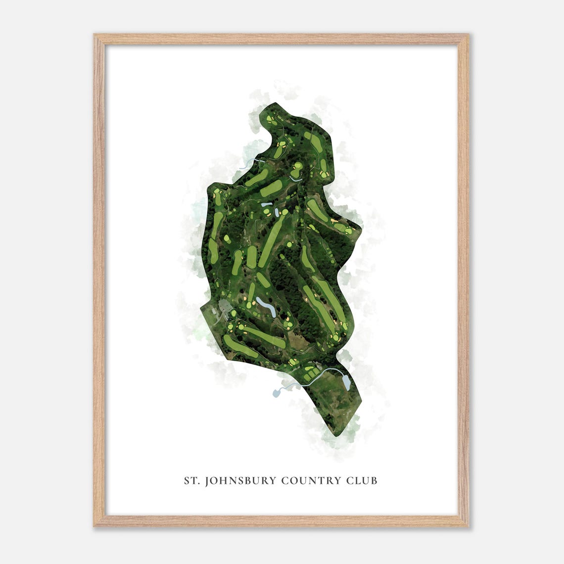 St Johnsbury Country Club Vermont Golf Course Watercolor Map Poster - Image 6