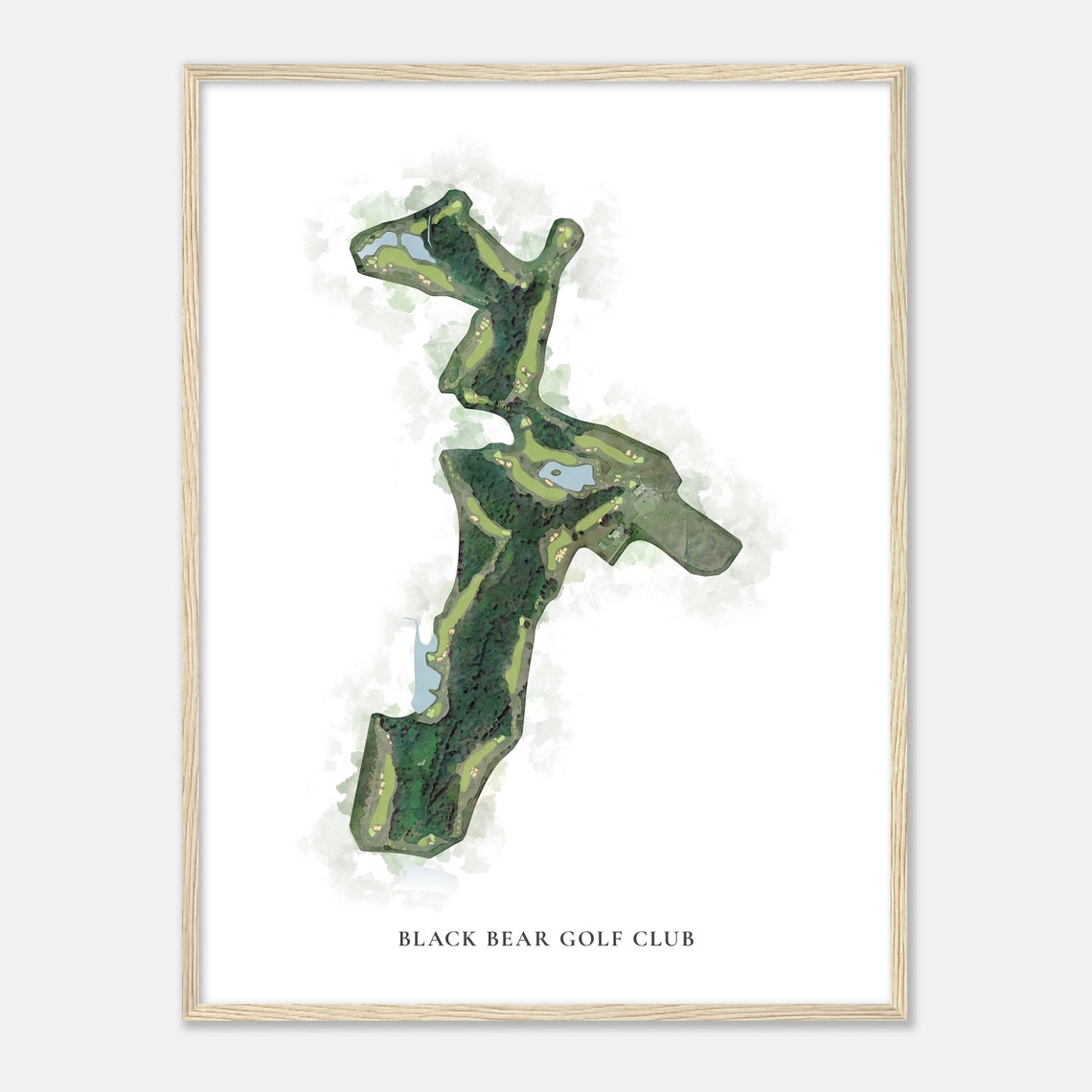 Black Bear Golf Club Louisiana Classic Watercolor Golf Map Poster