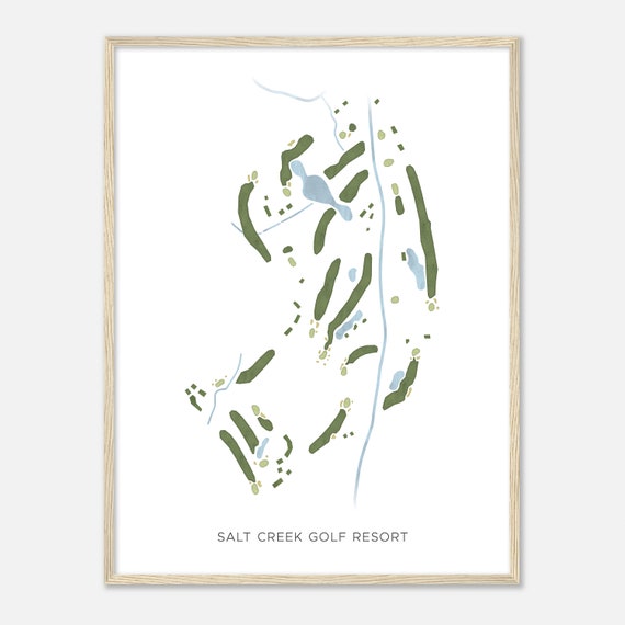 Salt Creek Golf Resort Indiana Modern Watercolor Map Golfer Gift Golf Wall Art Golf Poster Print Course Layout