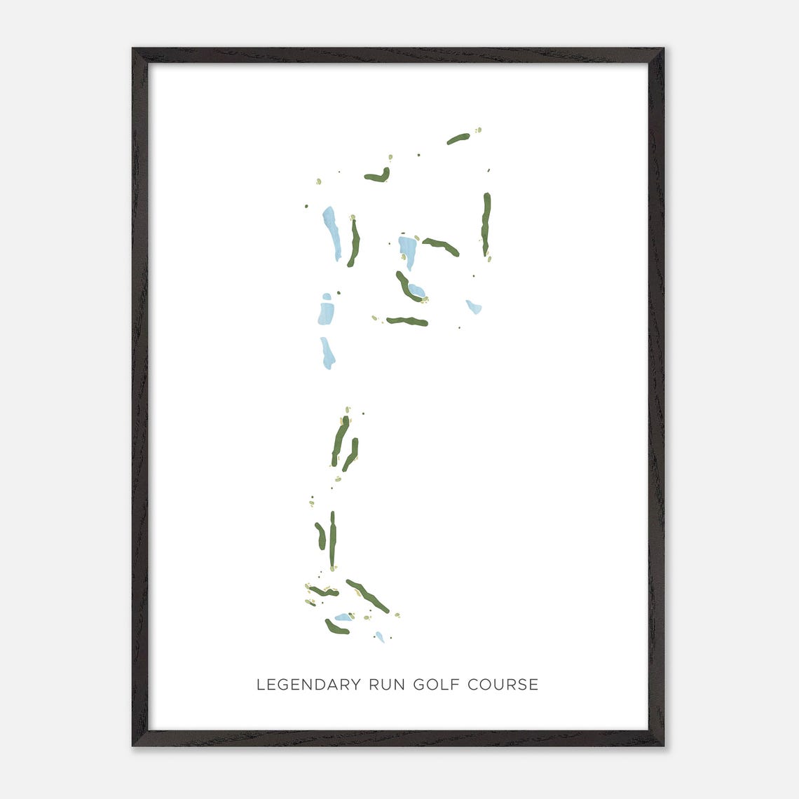Legendary Run Golf Course Cincinnati Ohio Modern Watercolor Map Poster - Image 3