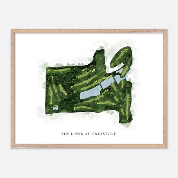 The Links At Greystone In Walworth New York Classic Watercolor Map Golfer Gift Golf Wall Art Golf Poster Print Course Layout